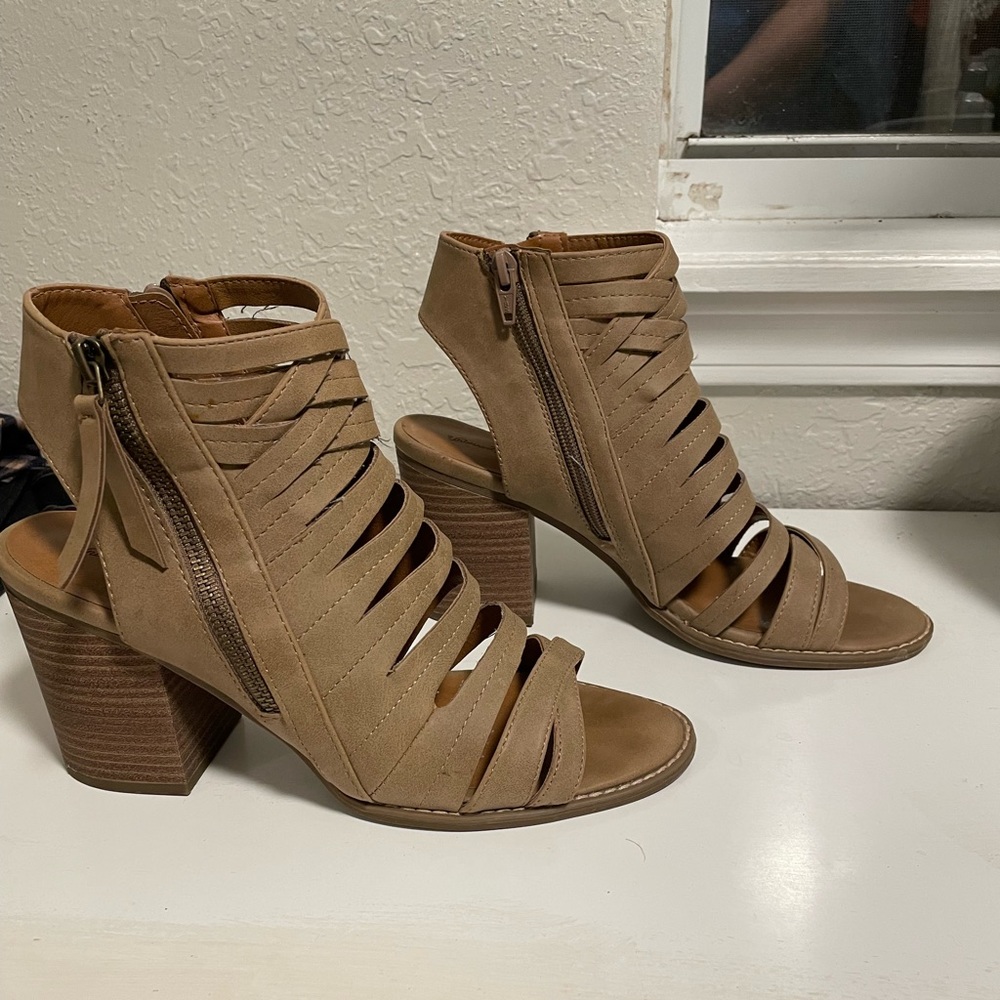 Tan booties. 9 1/2 from Target